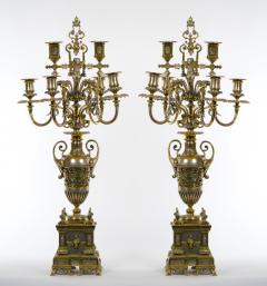 19th Century French Gilt Bronze Silvered Three Piece Clock Garniture - 3121370