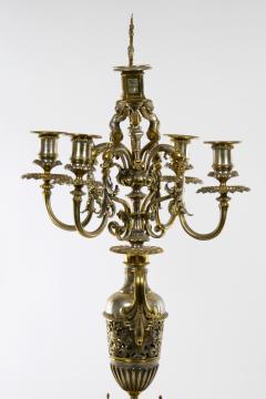 19th Century French Gilt Bronze Silvered Three Piece Clock Garniture - 3121373