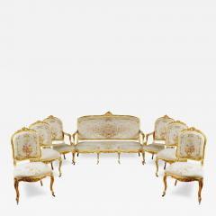 19th Century French Giltwood Aubusson Tapestry 7 Piece Salon Suite - 3704641