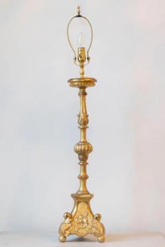 19th Century French Giltwood Table Lamp with Ornate Carved Base - 4106011