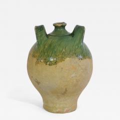 19th Century French Green Glazed Earthenware Jug or Water Cruche - 4434536