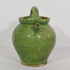 19th Century French Green Glazed Earthenware Jug or Water Cruche - 4115740