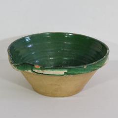 19th Century French Green Glazed Terracotta Dairy Bowl or Tian - 4115629