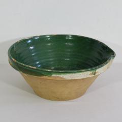 19th Century French Green Glazed Terracotta Dairy Bowl or Tian - 4115632