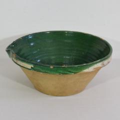 19th Century French Green Glazed Terracotta Dairy Bowl or Tian - 4115644