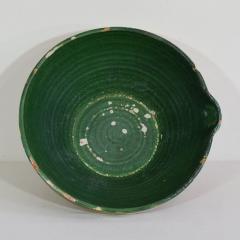 19th Century French Green Glazed Terracotta Dairy Bowl or Tian - 4115649