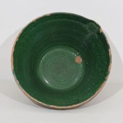 19th Century French Green Glazed Terracotta Dairy Bowl or Tian - 4115769