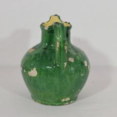 19th Century French Green Glazed Terracotta Jug or Water Cruche - 4115661
