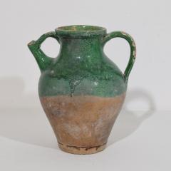 19th Century French Green Glazed Terracotta Jug or Water Cruche - 4116037