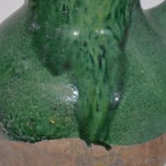 19th Century French Green Glazed Terracotta Jug or Water Cruche - 4116081