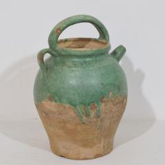 19th Century French Green Glazed Terracotta Jug or Water Cruche - 4116151
