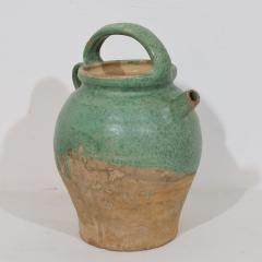19th Century French Green Glazed Terracotta Jug or Water Cruche - 4116153