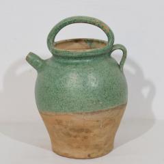 19th Century French Green Glazed Terracotta Jug or Water Cruche - 4116157