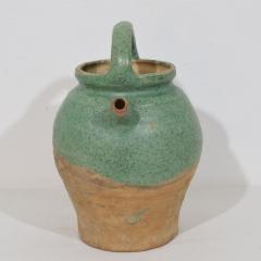 19th Century French Green Glazed Terracotta Jug or Water Cruche - 4116207
