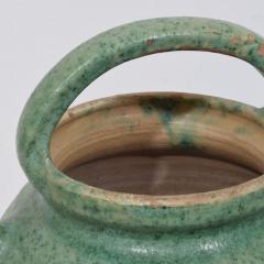 19th Century French Green Glazed Terracotta Jug or Water Cruche - 4116217
