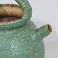 19th Century French Green Glazed Terracotta Jug or Water Cruche - 4116219