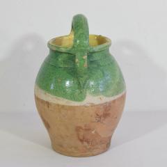 19th Century French Green Glazed Terracotta Jug or Water Cruche - 4116173