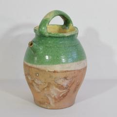19th Century French Green Glazed Terracotta Jug or Water Cruche - 4116177