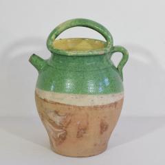 19th Century French Green Glazed Terracotta Jug or Water Cruche - 4116178
