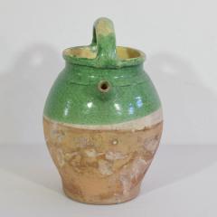 19th Century French Green Glazed Terracotta Jug or Water Cruche - 4116239