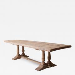 19th Century French Large Bleached Oak Proven al Style Trestle Table - 688383