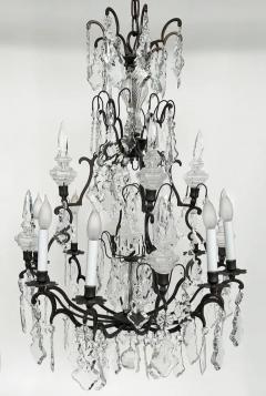 19th Century French Louis XV Style Bronze Chandelier with Cut Crystal - 3516475