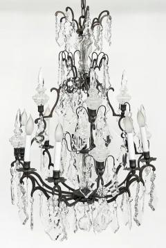 19th Century French Louis XV Style Bronze Chandelier with Cut Crystal - 3516476