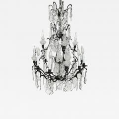 19th Century French Louis XV Style Bronze Chandelier with Cut Crystal - 3527628
