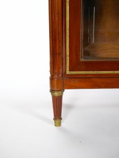 19th Century French Louis XVI Style Mahogany Marble Top Vitrine Bookcase - 3077002