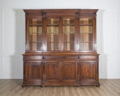19th Century French Louis XVI Style Walnut 8 Door Bookcase - 4298930