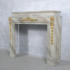 19th Century French Marble Brass Fireplace Restored Elegance for Your Home - 3476627