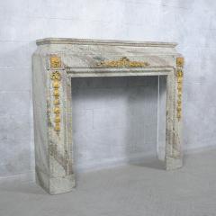 19th Century French Marble Brass Fireplace Restored Elegance for Your Home - 3476630