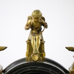 19th Century French Marble Bronze Figural Mantel Clock Signed By Japy Freres - 3282906