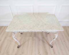 19th Century French Painted Iron Table with Marble Top and Lion Paw Feet - 4758056