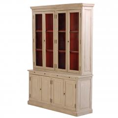 19th Century French Painted Two Piece Bookcase Cabinet - 4740625