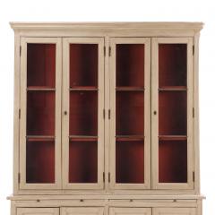 19th Century French Painted Two Piece Bookcase Cabinet - 4740627