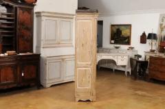 19th Century French Painted Vitrine Cabinet with Bonnet Top and Glass Door - 3592568