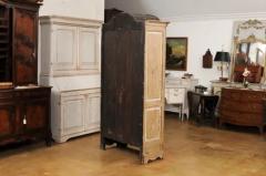 19th Century French Painted Vitrine Cabinet with Bonnet Top and Glass Door - 3592585