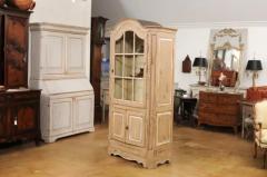 19th Century French Painted Vitrine Cabinet with Bonnet Top and Glass Door - 3592600