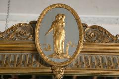 19th Century French Parcel Gilt Painted Swedish Beveled Mirror Carved Figures - 2942811