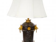 19th Century French Patinated and Gilt Bronze Urn Shape Table Lamps circa 1855 - 4795869