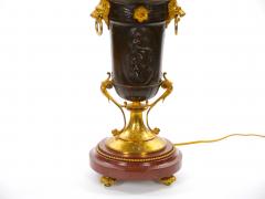 19th Century French Patinated and Gilt Bronze Urn Shape Table Lamps circa 1855 - 4795871