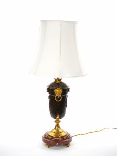 19th Century French Patinated and Gilt Bronze Urn Shape Table Lamps circa 1855 - 4795874