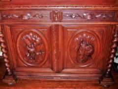 19th Century French Provincial Highly Carved Oak Hunt Bookcase - 4128210