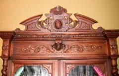 19th Century French Provincial Highly Carved Oak Hunt Bookcase - 4128230