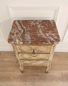 19th Century French Transition Style Half Chest of Drawers with Marble Top - 4481072