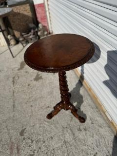 19th Century French Twist Carved with Burl top Pedestal Table - 4383291