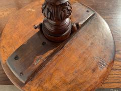 19th Century French Twist Carved with Burl top Pedestal Table - 4383333