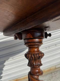 19th Century French Twist Carved with Burl top Pedestal Table - 4383336