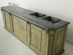 19th Century French Two Part Painted Dry Bar With Zinc Top
